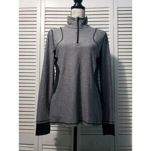 Champion 1/4 Zip Activewear Top Women's Medium Gray Jogging Long Sleeve Pullover
